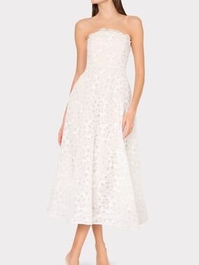 milly penelope embroidered floral dress Milly Women's Penelope Floral Midi Dress - Multi - Size 4